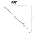 Kinkiet SPIDER W0212 MAXlight Nowoczesny podłużny LED 3000K Biała FUNKCJONALNY  - 3