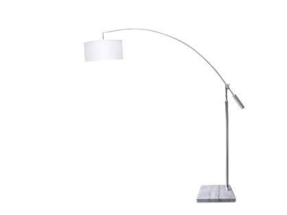 Lampa podłogowa BIANCA WHITE AZzardo TS 061121F-CH AZ0005 abażur z białej tkaniny