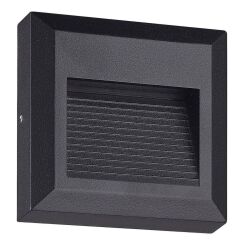 Kinkiet zewnętrzny schodowy AFI Azzardo kwadrat czarny 3000K/4000K LED