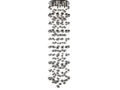 Lampa wisząca Luvia XXL AZzardo AZ1296 wykonana jest z metalu i szkła w kolorze chromu podstawa ma kształt okrągły