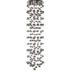 Lampa wisząca Luvia XXL AZzardo AZ1296 wykonana jest z metalu i szkła w kolorze chromu podstawa ma kształt okrągły