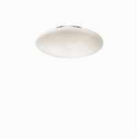 Plafon Smarties PL2 D40 Ideal Lux  032047  Klosz wykonany jest z matowego dmuchanego szkła metalowa rama w kolorze chromu okrągła spłaszczona 