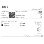 Oprawa natynkowa OJOS AZ4196 Azzardo Biała LED 7W ruchoma - 2