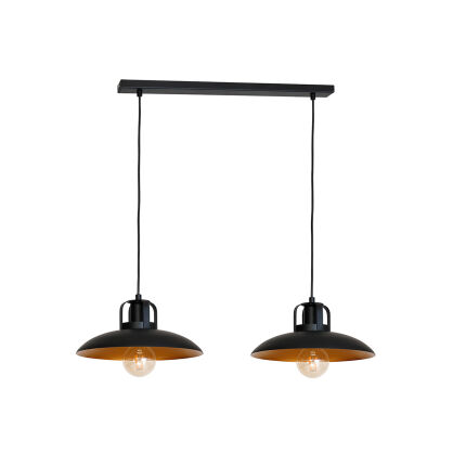 LAMPA WISZĄCA FELIX 2xE27 MLP 3683  czarno złota podwójna