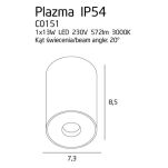 Plafon PLAZMA C0151 MAXlight Nowoczesna lampa techniczna CZARNA IP54 LED - 3