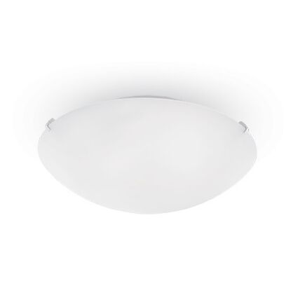 Plafon Simply PL1Ideal Lux  007960 klosz wykonany z białego matowego dmuchanego szkła okrągły