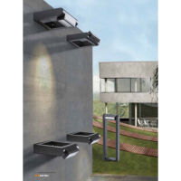 Kinkiet zewnętrzny FRAME WALL DARK GRAY Azzardo IP54 AZ2132 nowoczesny w kolorze ciemnej szarości 