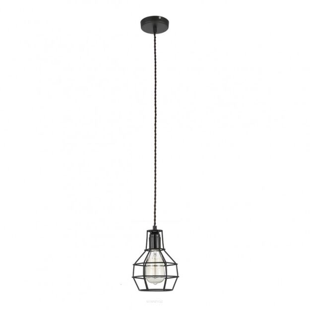 Lampa wisząca Constantin MDM2272-1 Italux styl vintage lampa ma kolor czarny klosz jest z drutu o nietypowym kształcie