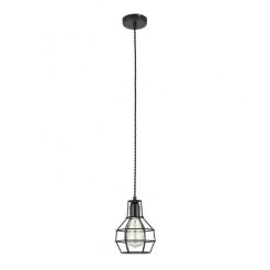 Lampa wisząca Constantin MDM2272-1 Italux styl vintage lampa ma kolor czarny klosz jest z drutu o nietypowym kształcie
