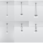 LAMPA WISZĄCA DIEGO 3  SZARA SOLLUX  Lampa Ścienna NOWOCZESNY stal  SL.0576 metalowa lampa LED - 7