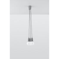 LAMPA WISZĄCA DIEGO 3  SZARA SOLLUX  Lampa Ścienna NOWOCZESNY stal  SL.0576 metalowa lampa LED
