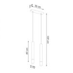Lampa wisząca WEZYR 2 SL.0958 SOLLUX LIGHTING 2 białe tuby szklana końcówka - 2
