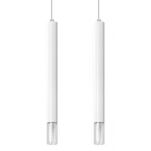 Lampa wisząca WEZYR 2 SL.0958 SOLLUX LIGHTING 2 białe tuby szklana końcówka - 3