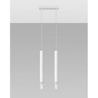 Lampa wisząca WEZYR 2 SL.0958 SOLLUX LIGHTING 2 białe tuby szklana końcówka