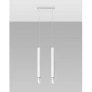 Lampa wisząca WEZYR 2 SL.0958 SOLLUX LIGHTING 2 białe tuby szklana końcówka