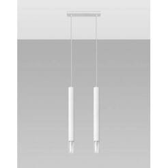 Lampa wisząca WEZYR 2 SL.0958 SOLLUX LIGHTING 2 białe tuby szklana końcówka
