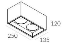 Lampa natynkowa Solid Lightbox 135.2 NT Labra  3.1085   prostokąt techniczna LED podwójna  różne kolory - 3