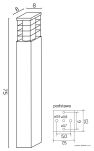 Słupek ogrodowy RADO II 1 BL Czarny 75 cm IP54 - 5