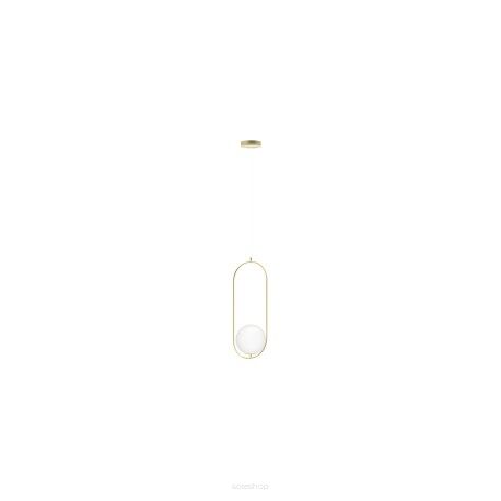 Lampa wisząca COCO ZŁOTA pendant biała kula Azzardo AZ4981
