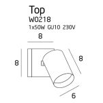 Kinkiet TOP I W0218 MAXlight Nowoczesny biały tuba GU10 - 2