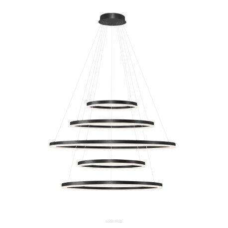 Lampa wisząca HALO PENDANT 150+120+100+80+60 CCT BK + REMOTE CONTROL czarna Azzardo AZ5351
