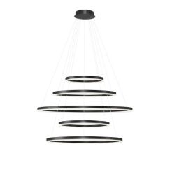 Lampa wisząca HALO PENDANT 150+120+100+80+60 CCT BK + REMOTE CONTROL czarna Azzardo AZ5351