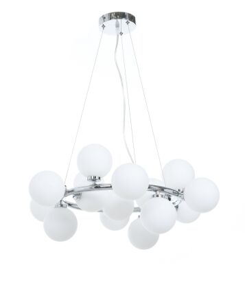 Lampa wisząca MARSIADA LDP 6033-15 (CHR) Lumina Deco chrom 15 szklanych kul