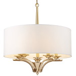 LAMPA WISZĄCA ATLANTA NIESAMOWITA EFEKTOWNA ZE ZŁOTYM KORPUSEM I TRADYCYJNYM BIAŁYM ABAŻUREM  COSMO LIGHT P05797AU - 2