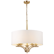 LAMPA WISZĄCA ATLANTA NIESAMOWITA EFEKTOWNA ZE ZŁOTYM KORPUSEM I TRADYCYJNYM BIAŁYM ABAŻUREM  COSMO LIGHT P05797AU