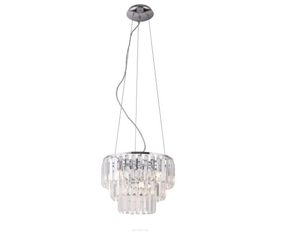 Lampa wisząca Monaco P0259 Maxlight z metalu i szkła okrągła kryształowa 