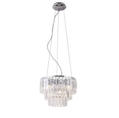 Lampa wisząca Monaco P0259 Maxlight z metalu i szkła okrągła kryształowa 
