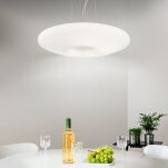 Lampa wisząca Glory SP5 D60 Ideal Lux  019741  Klosz wykonany jest z białego trawionego kwasem ręcznie dmuchanego szkła oprawa w kolorze niklu - 2