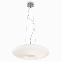 Lampa wisząca Glory SP5 D60 Ideal Lux  019741  Klosz wykonany jest z białego trawionego kwasem ręcznie dmuchanego szkła oprawa w kolorze niklu