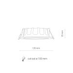 Łazienkowa oprawa sufitowa / spot LED CL Kos 8W 550lm 3000K biała wpuszczana Ø12cm IP44 8782 - 2