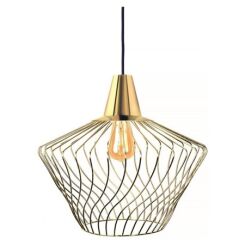 Lampa wisząca WAVE S 8861 Nowodvorski Gustowna lampa z ażurowym drucianym abażurem w kolorze złotym