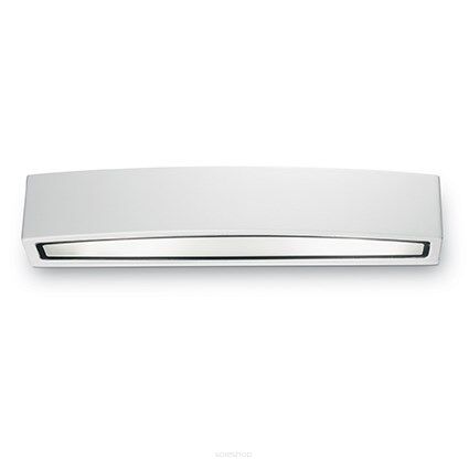 Kinkiet ANDROMEDA AP2 BIAŁY Ideal Lux  100364  szerokość  45cm  ma podwójny klosz  górny i dolny z przezroczystego szkła ma kolor biały IP54