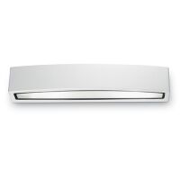 Kinkiet ANDROMEDA AP2 BIAŁY Ideal Lux  100364  szerokość  45cm  ma podwójny klosz  górny i dolny z przezroczystego szkła ma kolor biały IP54