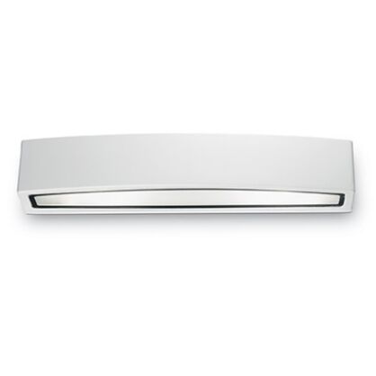 Kinkiet ANDROMEDA AP2 BIAŁY Ideal Lux  100364  szerokość  45cm  ma podwójny klosz  górny i dolny z przezroczystego szkła ma kolor biały IP54