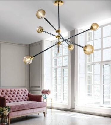 Lampa wisząca SOLEN 6 AZ4700 Azzardo nowoczesna czarno-złota