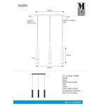 Lampa wisząca RUBEN 107882 Markslojd 3 CZARNE TUBY NA LISTWIE NOWOCZESNE STYLOWE - 3
