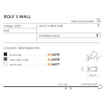 Kinkiet zewnętrzny ROLF WALL IP44 AZ4476 Azzardo ruchomy ciemny szary GU10 - 3