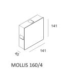 Kinkiet MOLLIS 160/4 ELKIM  Świeci góra-dół-boki LED 3000K/ 4000K  NOWOCZESNA CZARNA LUB BIAŁA - 4