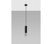 Lampa wisząca LOOPEZ SL.0940 Sollux tuba czarna/ chrom - 4