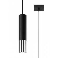 Lampa wisząca LOOPEZ SL.0940 Sollux tuba czarna/ chrom