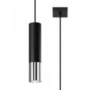 Lampa wisząca LOOPEZ SL.0940 Sollux tuba czarna/ chrom