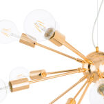 Lampa wisząca Theo Italux AD20000-18 Ma kształt rozgwiazdy 18 źródeł światła wykonano ją w stylu nowoczesnym z metalu o złotym wykończeniu - 4