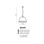  Lampa wisząca ALICANTE BLACK AZzardo AZ2292 czarny abażur z akrylową przesłoną nowoczesny  50 cm średnicy ścięty stożek 　 - 3