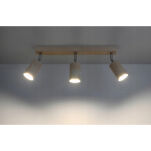 PLAFON BERG 3 LAMPA SUFITOWA NATURALNE DREWNO+CHROM 3 RUCHOME ŹRÓDŁA ŚWIATŁĄ IDEALNA DO SALONU TUBA NOWOCZESNA SL.0703 SOLLUX - 2