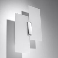 Lampa Szklany Kinkiet Na Ścianę FABIANO Chrom SL.0197 Nowoczesna mleczne szkło