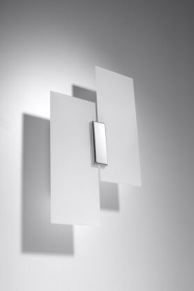 Lampa Szklany Kinkiet Na Ścianę FABIANO Chrom SL.0197 Nowoczesna mleczne szkło